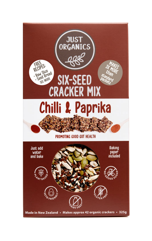 Organic Six Seed Cracker Mix - Chilli & Paprika