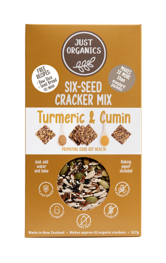 Organic Six Seed Cracker Mix - Turmeric & Cumin