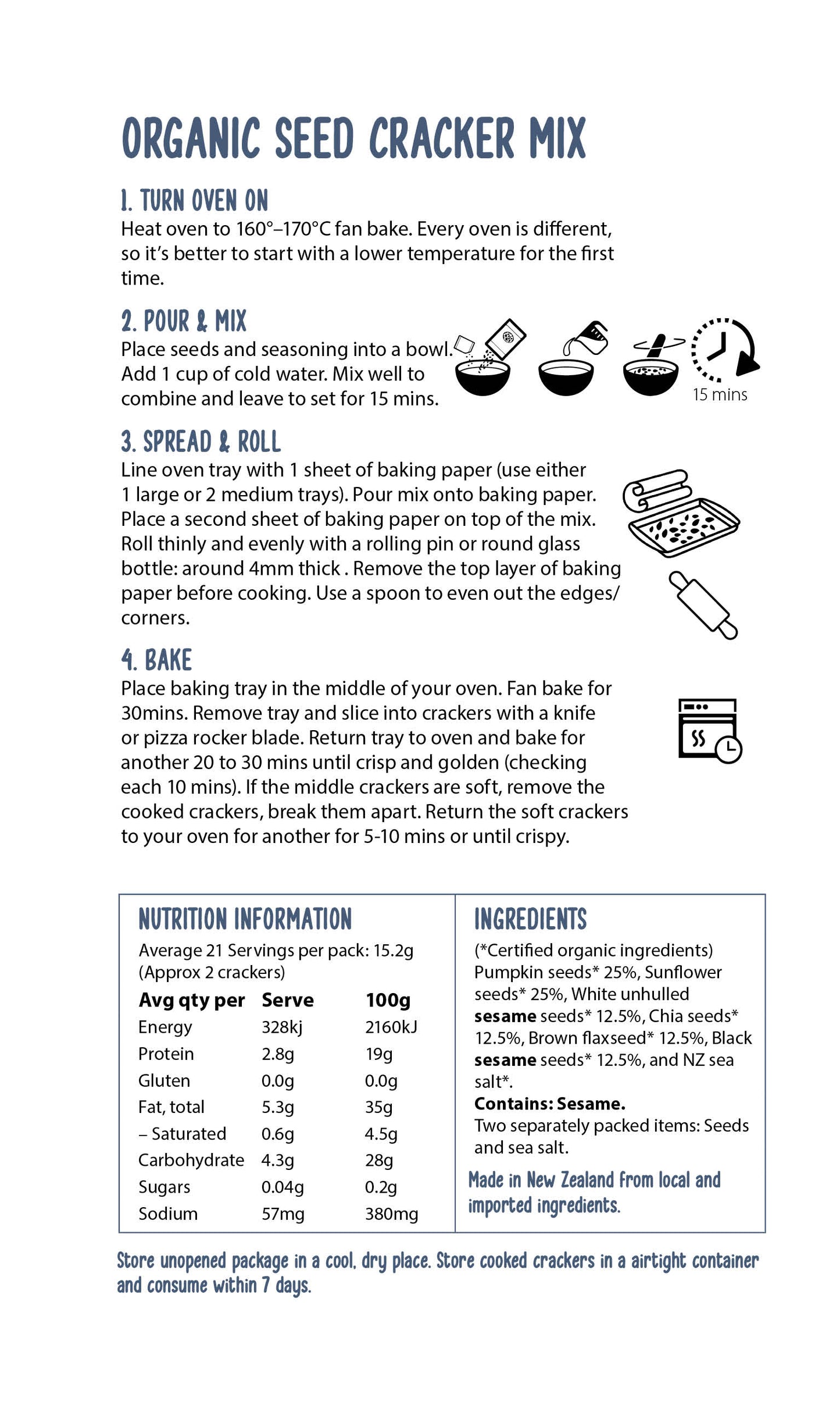 Organic Six Seed Cracker Mix - Original